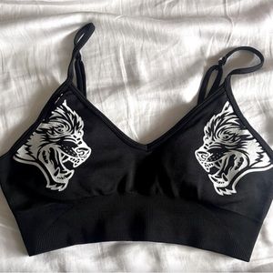 Darc Sports Bra Everson Dual Wolf Seamless in Black Size Medium